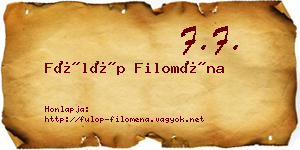 Fülöp Filoména névjegykártya